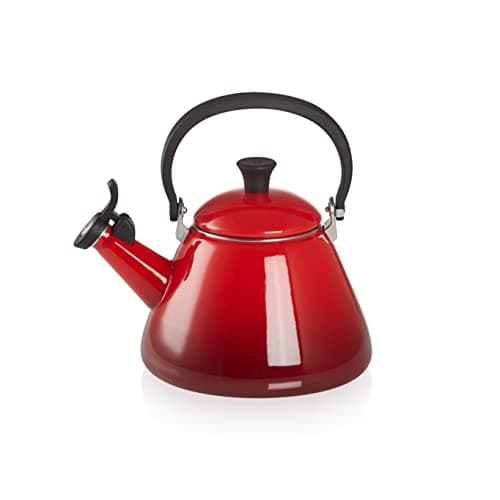 Image of Le Creuset Kone Stove-Top Kettle with Whistle, Suitable for All Hob Types Including Induction, Enamelled Steel, Capacity: 1.6 L, Cerise, 40101020600000