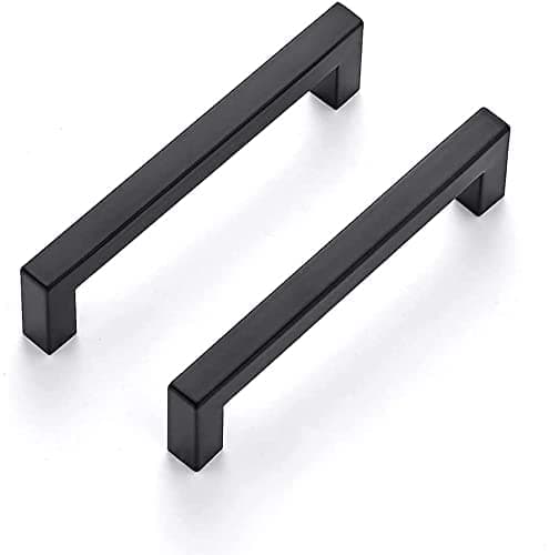 Image of LONTAN 5 Pack Black Wardrobe Handles - Hole Center 320mm Cabinet Handles for Kitchen & Cupboard Doors Stainless Steel