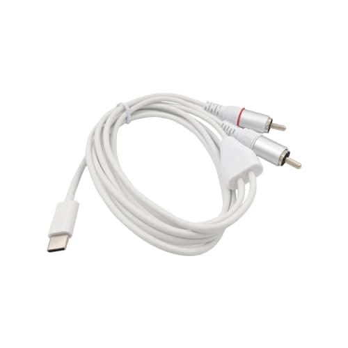 Image of BRIEFCEC USB C To RCA Audio Cable 1m Type C To RCA Cable Stereo Phono Red White Y Splitter Adapter Cable(white)