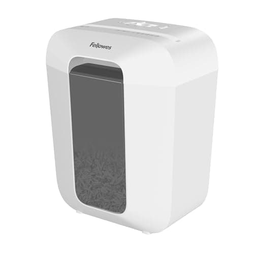Image of Fellowes Paper Shredder FS-9C for Home Office Use - 9 Sheet Cross Cut Shredders Home Use - Shredder with 17L Bin & Safety Lock - Shreds 31 Sheets in One Minute - High Security P4 - White