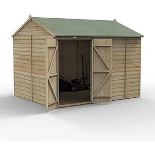 Image of Forest Garden Beckwood 10x8 Reverse Apex Shed | No Windows | Double Door|25 Year Anti-Rot Guarantee