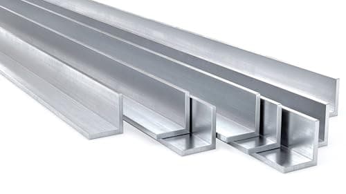 Image of Fabal Aluminium ANGLE Bar - 90° Equal Corner Mill Finish MULTIPLE SIZES (25mm x 25mm x 2mm) 6063-T6 High-Grade Aluminium Alloy – Corrosion-Resistant for DIY & Framing LENGTH: 100 mm (10 cm)