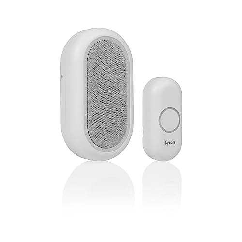 Image of Byron Wireless Doorbell Set – Multi-Colour Visual Alert – Mute Function – 200m Range – 16 melodies – DBY-23562BS