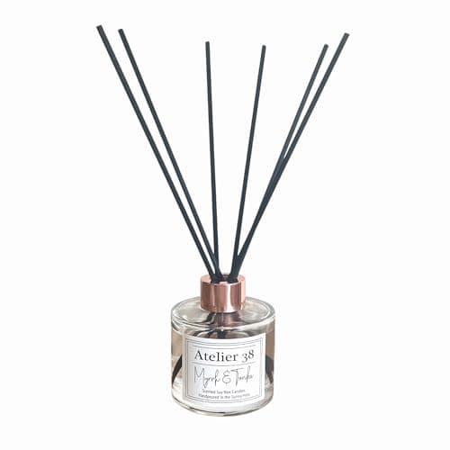 Image of Atelier 38 Myrrh & Tonka Reed Diffuser for Home 120ml - Luxury Reed Diffusers for Home Fragrance, Long Lasting Air Diffuser & Bathroom Air Freshener - Home essential