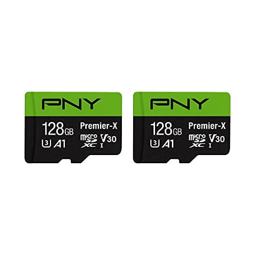 Image of PNY P-SDU128X2V31100PX-GE 128GB Premier-X Class 10 U3 V30 microSDXC Flash Memory Card 2-Pack - 100MB/s, Class 10, U3, V30, A1, 4K UHD, Full HD, UHS-I, Micro SD