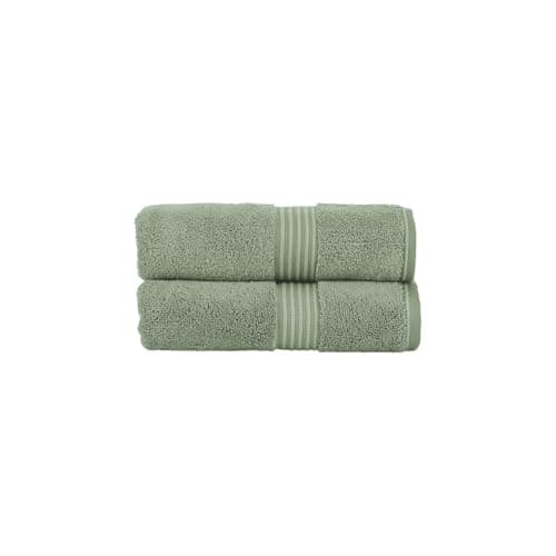 Image of Christy Supreme Hygro 2 Hand Towels Set | Bay Leaf | 100% Luxury Supima Cotton | Ultra Soft | Super Absorbent | 650GSM | Plush and Long Lasting