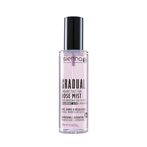 Image of Sienna X Gradual Organic Self Tan Rose Mist Hyaluronic Acid & Niacinamide Facial Tanner