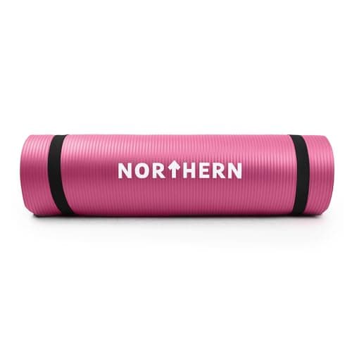 Image of NORTHERN Yoga Mat Soft Foam 10mm Compact Lightweight Extra Thick Large Surface Gym Exercise Fitness Perfect for Pilates Gymnastics Workout Mat Non Slip Home Gym Training Equipment With Carry Strap