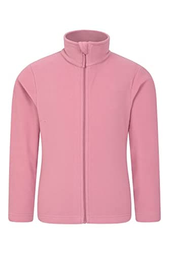 Image of Mountain Warehouse Camber II Kids Full-Zip Fleece - Comfy, Lightweight Sweatshirt, Full-zip, For Boys & Girls - For Spring Summer, Camping, Outdoors & Hiking Pink Kids Size 2-3 Years
