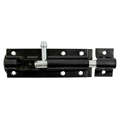 Image of TIMCO Straight Tower Bolt - Black - 6" - Great for securing flush fitting gates and shed doors in a closed position, adding increased security - One bolt in a pack and fixings included.
