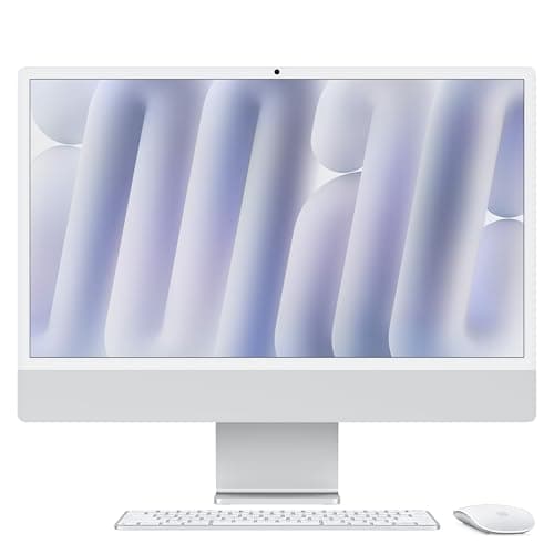 Image of Apple iMac All-in-One Desktop Computer with M4 chip with 10-core CPU and 10-core GPU: Built for Apple Intelligence, 24-inch Retina Display, 16GB Unified Memory, 256GB SSD storage; Silver