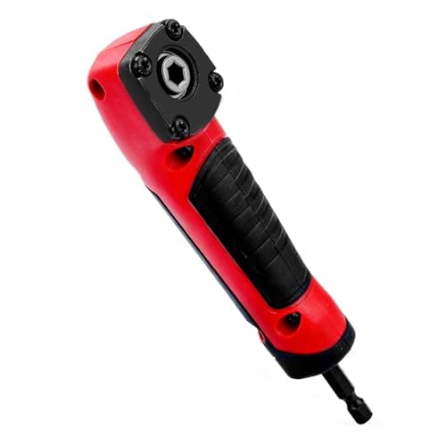 Image of Right Angle Attachment Electric Screwdriver Repair 90 Degree Corner Device Bit Corner Adapters ABS Handle Screwdriver Socket Adapter for 18v Impact Driver, Drill, Power Size:13.5x3.5x2cm