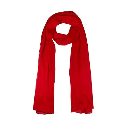 Image of WESTEND CHOICE Crepe Chiffon Scarf Ladies Neck Wrap Women Scarves Crinkle Chiffon Scarf Stole Shawl women's scarves & wraps 150x47 cm (Red)