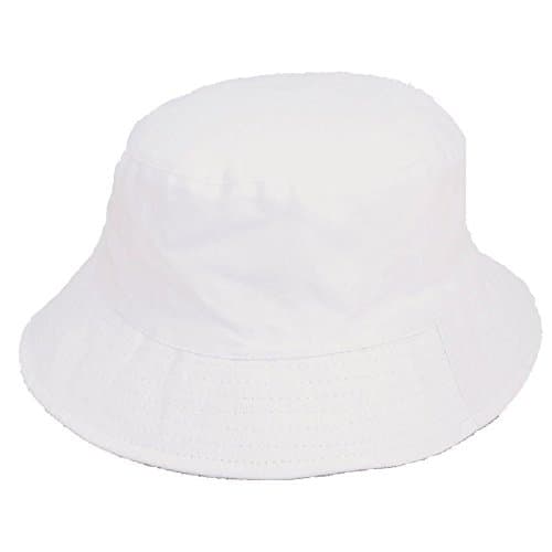 Image of The Hat Company Mens White 100% Cotton Bucket/Bush Sun Hat A146 (Large 59cm)