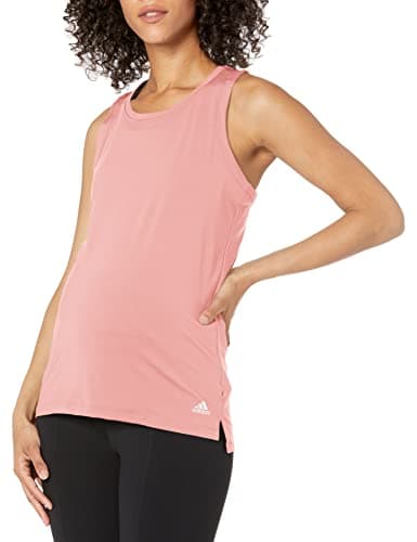 Image of adidas Womens Aeroready Designed 2 Move Sport Tank Top (Maternity), Wonder Mauve/White, XS