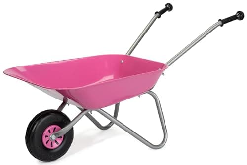 Image of Rolly Toys Children's Wheelbarrow, Metal Bowl, Plastic Handles, max. Can Hold up to 25 kg, Pink