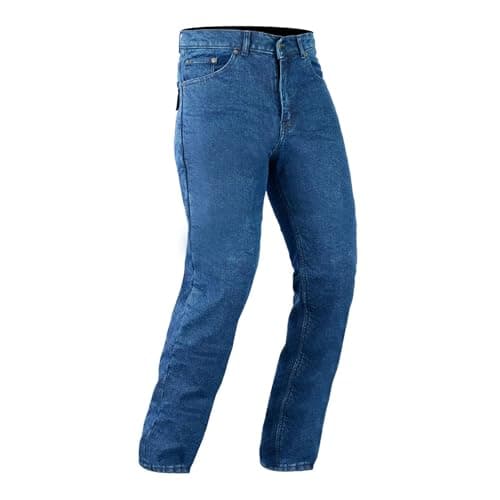 Image of Bikers Gear Australia Classic Cut Kevlar Lined Protective Motorcycle Trouser Kevlar Jeans with Removable CE1621-1 Armour, Blue, Size 38L