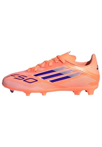 Image of adidas Kids F50 League Childrens Firm Ground Football Boots Orange/Blue 2 UK Child