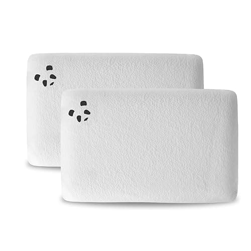 Image of Panda® ActiveFoam+ Bamboo Memory Foam Pillow, 2-Pack | Orthopaedic Head, Spine & Neck Support | Soft Bamboo Cover | Medium-Firm & Supportive | 60 x 40 x 12 cm