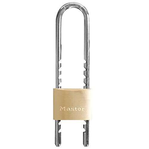 Image of Master Lock 1950EURD Key Padlock with Adjustable Shackle from 6 to 15 cm, Gold, 18 x 4.5 x 1.4 cm