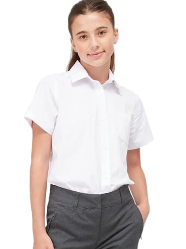 Image of Listers Schoolwear Girls School Blouse Shirt Short Sleeve Easy Care Ages 3-18y