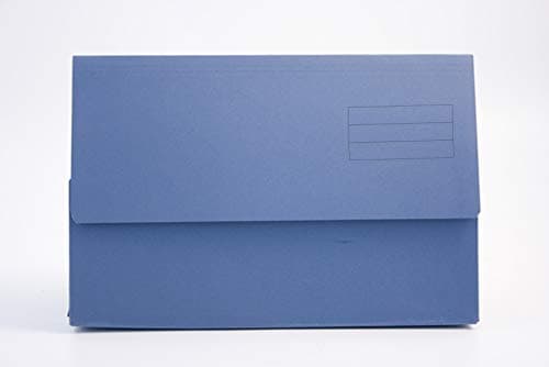 Image of Exacompta - Ref 211/1900Z - Guildhall - Plain Document Wallets, 34.5 x 24.5cm, 250gsm Medium Weight Premium Quality Manilla, Holds A4 & Foolscap Documents - Blue, Pack of 10