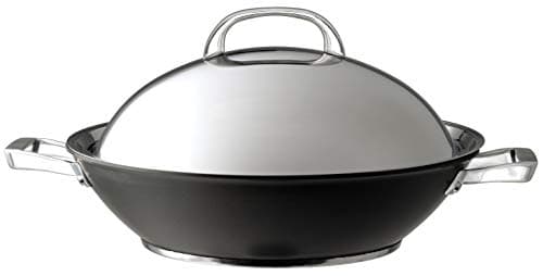 Image of Circulon Infinite Induction Wok Non Stick 36cm - Large Wok with Stainless Steel Lid, Base & Handles, Premium Dishwasher Safe, Heavy Gauge Hard Anodised Cookware, Black