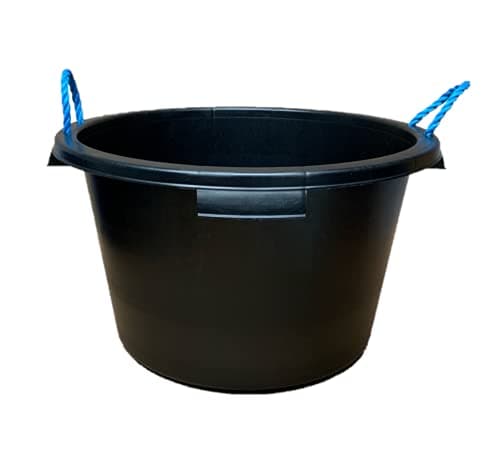 Image of KetoPlastics 65 Litre Black Heavy Duty Plasterers Mixing Cement Muck Water Tub/Bucket Storage Bucket with Rope Handles