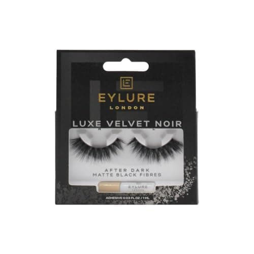 Image of Eylure London Luxe Velvet Noir Eyelashes, After Dark Matte Black Fibres