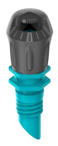 Image of Gardena Micro-Drip-System Spray Nozzle 90 degrees: 90 degree spray head, adjustable, water-saving sprinkling, spraying range 2.5 m, 5 units (13320-20), Anthracite, Turquoise