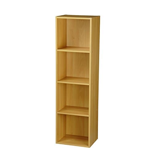 Image of TOP Marques Collectibles Taylor & Brown® 1, 2, 3, 4 Tier Wooden Bookcase Shelving Display Storage Wood Shelf Shelves Unit (Beech, 4 Tier)