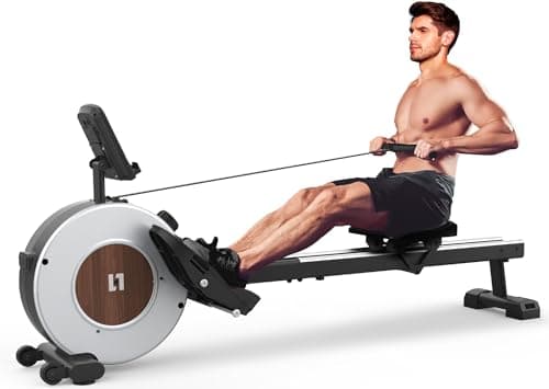 Image of Rowing Machine for Home Gym, Magnetic Rowing Machine With 16 Level Adjustable Resistance, LCD Monitor, Upgrade dual slide rails, Space-Saving Vertical Storage, Easy Assembly, Extremely Quiet Rower