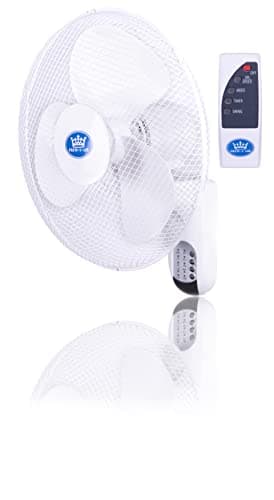 Image of Prem-i-air White 16 Inch (40 cm) Powerful Oscillating Cooling Wall Fan with 3 Airflow Speed Settings, Oscillating Function, Remote Control and Quiet Operation For Use in Homes and Offices