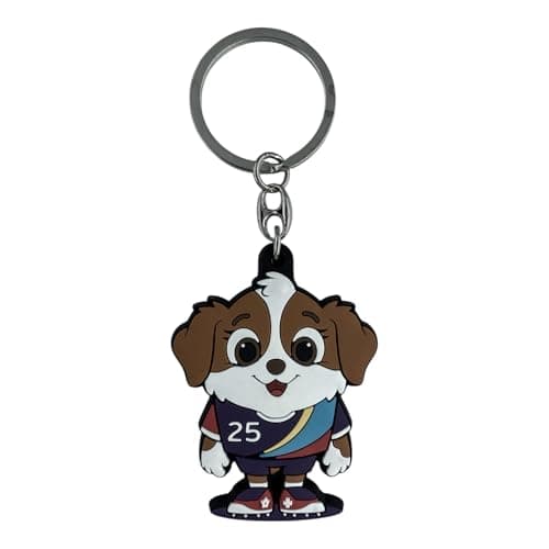 Image of UEFA WOMEN'S EURO AMBALLCOM Mascot Soft PVC Keyring with Mascot 2025, Size 43 x 58 mm, Red - Keepsake