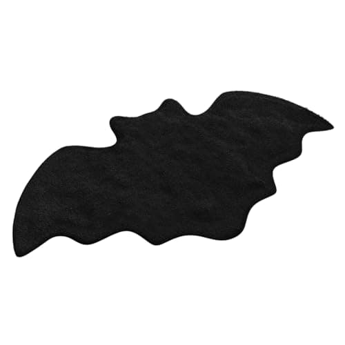 Image of WITTIZA Halloween Bat Bath Mat - Rugs Decor Bats Bathroom Rug Decoration Black Gothic Gift Goth Gifts Set Room Decorations Spooky Witch Witchy Home Batman Cute Door Mats