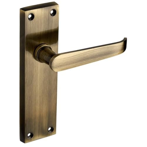 Image of Designer Levers - Victorian Straight Lever Door Handles - Antique Brass - 1 Pair - Latch Door Handle - Interior Use - Long Latch