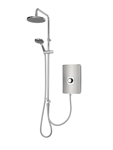 Image of Triton Showers | Collections II DuElec | Aspirante | Electric Shower | Dual Shower Head | 9.5KW | Gun Metal | Rainfall Shower Head | Triton Electric Shower | Shower Head and Hose Set