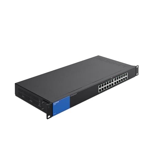 Image of Linksys LGS124 24 Port Gigabit Unmanaged Network Switch - Home / Office Ethernet Switch Hub With Metal Housing - Wall Mount Or Desktop Ethernet Splitter, Easy Plug & Play Connection