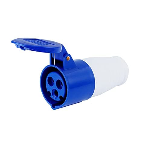 Image of SZXMDKH 16A 240V 3-Pin Weather Proof Industrial Socket, Conform to ICE309-2 Dustproof Replacement Socket with Cover , 1 Pack, Blue