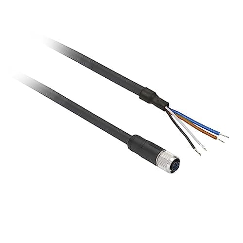 Image of Telemecanique Sensors XZCP1141L10 Pre-Wired Connector, Straight Female, M12 Size, 4 Pin, PUR Wire Insulation, 10 m Cable Length, 4 A Current