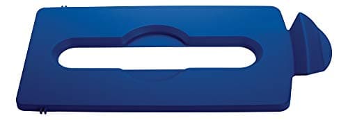 Image of Rubbermaid Commercial Products Slim Jim Recycling Station Blue Paper Slot Lid 2007890