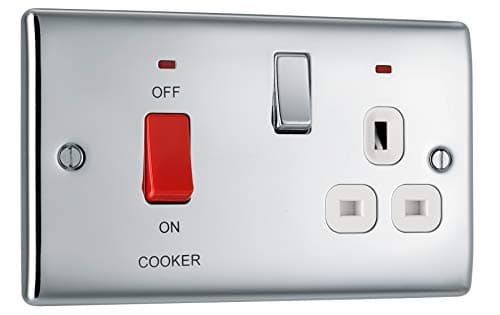 Image of BG Electrical Double Pole Cooker Control Unit with Single Socket and Power Indicator