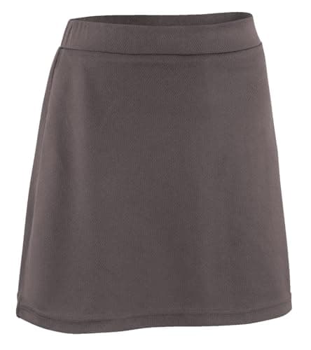 Image of Girls School Skort – 2-in-1 Smart Uniform Skirt with Built-in Stretchy Shorts – Flat Front, Non-Pleated & Pocket-Free – PE, Sports & Daily Wear (UK, Age, 7 Years, 8 Years, Regular, Grey)