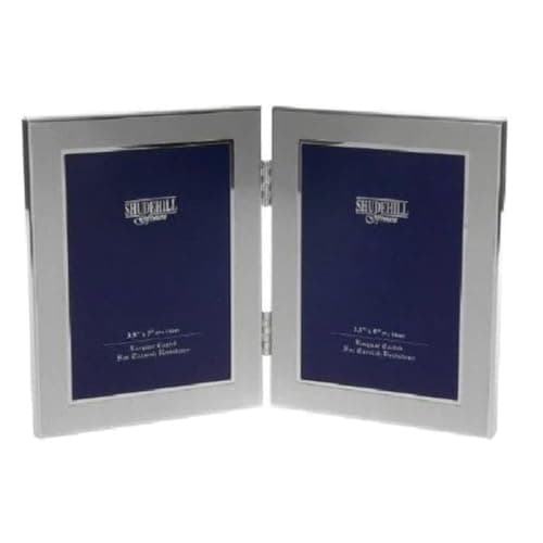 Image of Shudehill Giftware Satin Silver Double Photo Frame Picture Gift 3x5 Inch