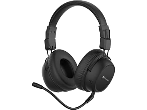 Image of Sandberg Bluetooth Headset ANC FlexMic | Bluetooth Headset with Microphone | Bluetooth 5.1 | Active Noise Cancellation | Foldable, Rechargeable Headphones | Padded, Wireless Headset | 13 H Play Time