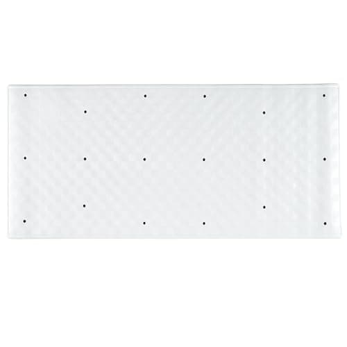 Image of AQUALONA® Luxury Bath Mat, Anti-Mould Non-Slip Bathtub Mat – Textured Surface, Suction Cups – Roman, White 74 x 34cm