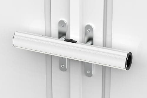 Image of Sevko Patio Door Security Lock for French Double Doors with Scratch Protection Inserts, Easy Install, Extra Security, White