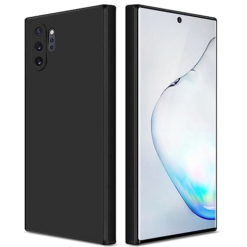 Image of GiiYoon Case Compatible with Samsung Galaxy Note 10 Plus, Silky-Soft Touch Full-Body Protective Phone Silicone Case, Shockproof Cover with Microfiber Lining, Black