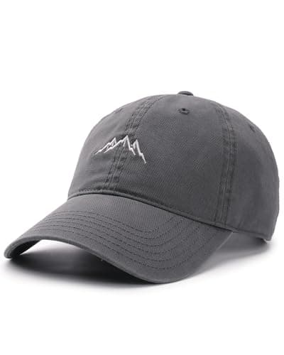 Image of FURTALK Baseball Caps Mens Mountain Embroidery Dad Hat Unstructured Soft Vintage Washed Cotton Outdoor Baseball Cap, Grey, L