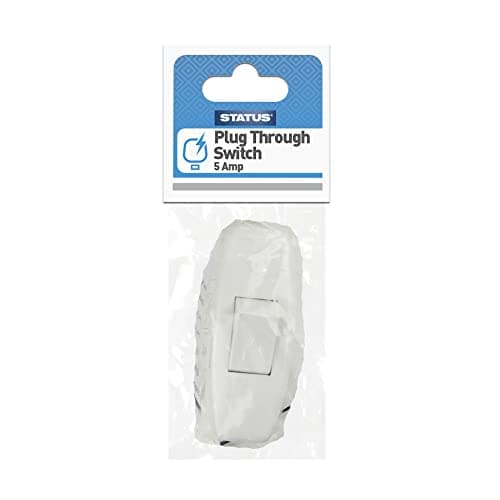 Image of STATUS Plug Through Switch | 5A Plug Through Light Switch | White Plastic | S5APTS6
